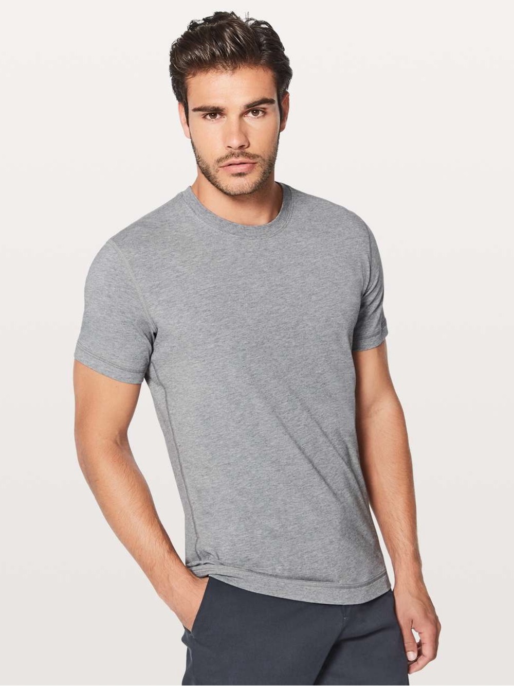 Lululemon men’s 5 year basic tee Heathered grey streetwear activewear classic XL